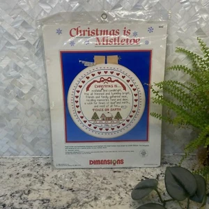 Dimensions Vintage Christmas is Mistletoe Counted Cross Stitch Kit 8332 NOS 1986 - Picture 1 of 7