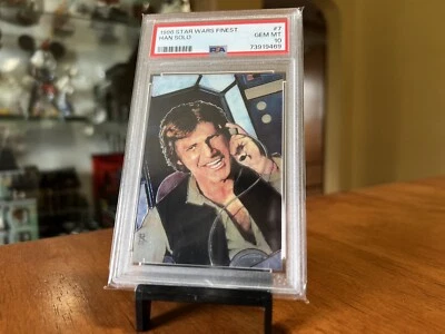 1996 Topps PSA 10 Star Wars Finest Iconic Han Solo #7 Harrison Ford Character - Image 1 of 2