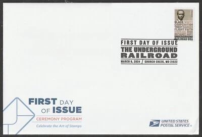 US 5840 The Underground Railroad Lewis Hayden Ceremony Program FDC 2024 - Image 1 of 3
