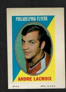 1970-71 Topps Sticker Stamps Andre Lacroix Philadelphia Flyers EXCELLENT