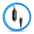  Foxnovo Type C To C EL Flowing Charging Cable 1M/3.3ft Visible Flowing Light
