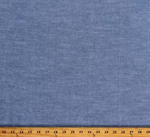 Tela tejida de algodón azul mediano Chambray 58" de ancho por yarda D165,10 - Imagen 1 de 1
