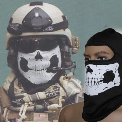 Skeleton Ghost Skull Full Face Mask Biker Balaclava Costume Cosplay Breathable - Image 1 of 4