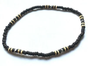Herren Kind schwarz Halskette Holz kleine Perle Schmuck Choker schönes Geschenk für Jungen - Bild 1 von 7
