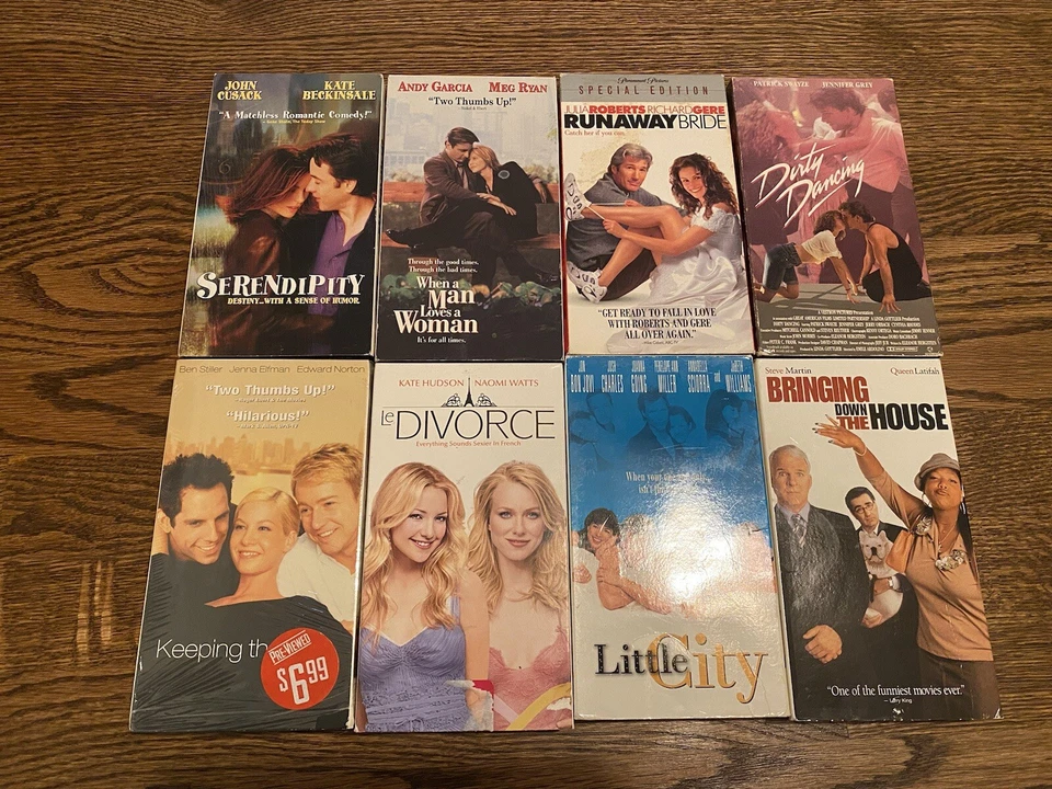 Lot Of 8 Rom Com VHS Tapes Ben Stiller Patrick Swayze Steve Martin Foto 1 de 3