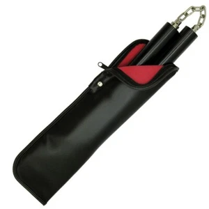 Nunchaku Bolsa con Cremallera Vinilo Negro 13" Artes Marciales Protección Estuche de Transporte - Imagen 1 de 1