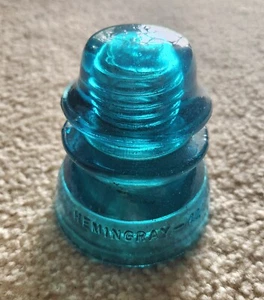 Hemingway No. 42 Blau/Aqua Glas Isolator Made in USA 4,5" - Bild 1 von 5
