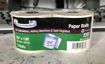NEW - 2 Paper Rolls Calculator-Cash Register-Adding Machine 2 1/4" x 130' - Image 1 of 4