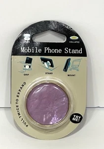Pop-Up Mobile Phone Socket Grip & Mobile Phone Stand ~ Purple Head Design, New - Photo 1 sur 3