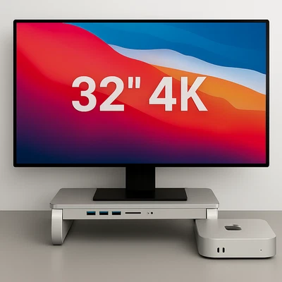 Apple Mac Mini M4 • 32" 4K Monitor • 16GB RAM • 2TB SSD+Stand • Windows • Extras - Image 1 of 4