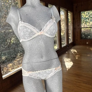 Vintage 60er Henson Kickernick Braut Spitze Bralette Höschen Dessous Set Small Neu mit Etikett - Bild 1 von 19