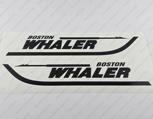 BOSTON WHALER BOATS LOGO BLACK DECALS STICKERS 24" x 4.8" 2pcs. - Picture 1 of 5