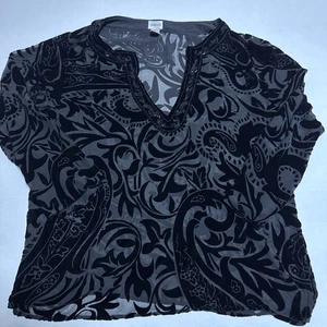 Neu Chicos Top Bluse Gr. 3 Damen XL Lagenlook schwarz lang Sly halbtransparent - Bild 1 von 4