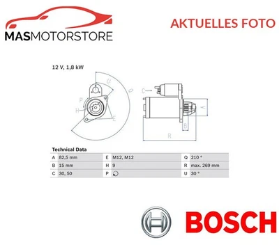 MOTOR ANLASSER STARTER BOSCH 0 986 016 240 A FÜR AUDI A4,A6,80,CABRIOLET,90,B5 - Image 1 of 4