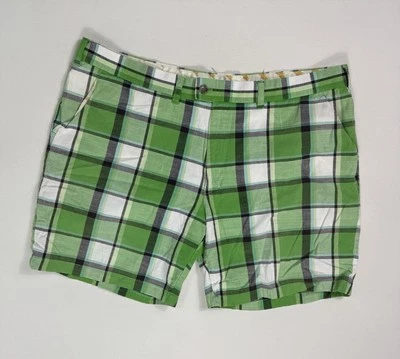 Pantalones Cortos de Golf Loudmouth Para Hombres 44x8 Verde Algodón a Cuadros Elastizados Informales Clásicos Foto 1 de 4