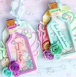 Glass Bottles Die Cut Scrapbooking Junk Journal Cutting Dies Mesage in a Bottle - Picture 1 of 4