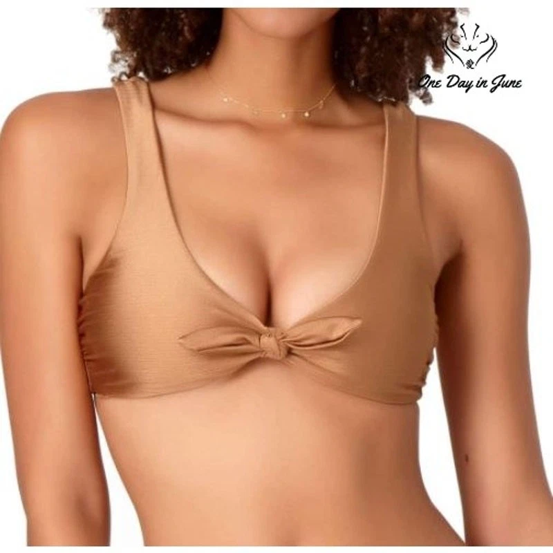 Top de bikini Anne Cole con corbata frontal escote trajes de baño Foto 1 de 4