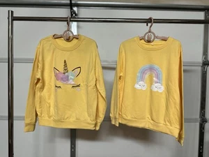 Girls SHEIN Sweatshirt ~ Size 130 6-7 Years Some Wear On Unicorn Sweatshirt - Picture 1 of 1