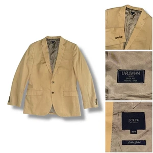 J. Crew Ludlow Jacket Blazer Sports Coat Larusmiani Tessuti Men 40R Cotton Khaki - Picture 1 of 12