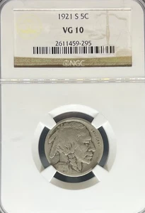1921-S Buffalo Nickel VG10 NGC (#PA2611459295) - Picture 1 of 2