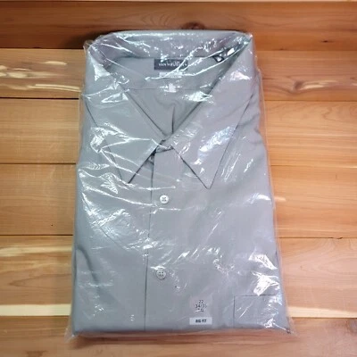 Van Heusen Shirt Mens 22 34/35 Long Sleeve Big Fit Wrinkle Free Dress Greystone - Image 1 of 4