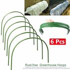6x Greenhouse Hoops Plant Grow Tunnel Plastic Coated Garden Support Frame