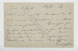 Autografo Generale Enrico Caviglia su cartolina in franchigia Esercito - 1917 - Foto 1 di 3