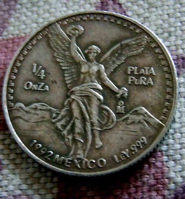 MESSICO - MEXICO 14 ONCIA  1992 - PLATA  ARGENTO - SILVER RARA - Immagine 1 di 2