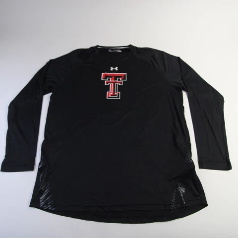 Texas Tech Red Raiders Under Armour Long Sleeve Shirt Men's Black Used Cover