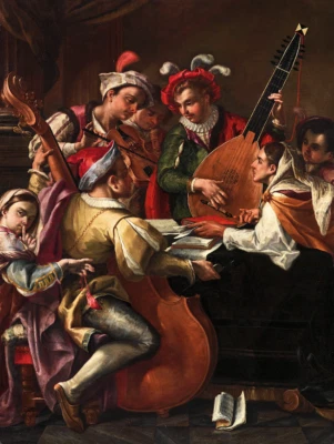 Un concierto | Gaspare Traversi | Impresión de música rococó italiana de 1750 Foto 1 de 4