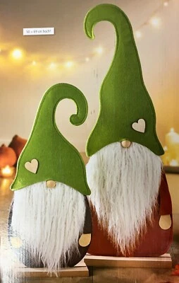 2 Wichtel NEU tolle Deko für den Herbst und Weihnachten  50 + 69 cm gross - Bild 1 von 2
