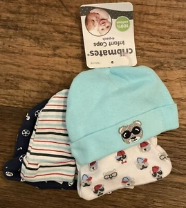 Cribmates 4 pack infant caps 100% Cotton - Picture 1 of 2