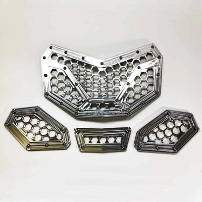 4pc CAN-AM X3 Custom CNC Machined Billet Aluminum Grille Insert USA RAW Silver - Image 1 of 4