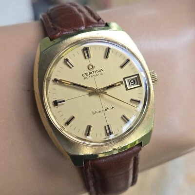 Reloj Automático Hombre Vintage CERTINA Cinta Azul 25-651 27Joyas Fecha Años 60 Foto 1 de 4