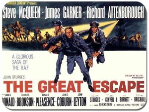 The Great Escape Classic Movie Poster Mouse Mat. Vintage Film Mouse pad