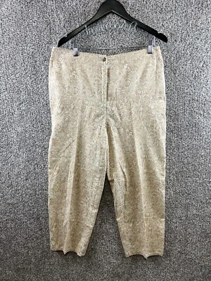 Charter Club Beige|Ivory Straight Leg Dress Pants Paisley Print Women's Size 14 - Image 1 of 4