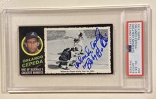 1971 Topps Greatest Moments ORLANDO CEPEDA Signed Baseball Card PSA 4 PSA/DNA 9