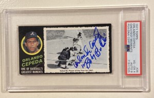 1971 Topps Greatest Moments ORLANDO CEPEDA Signed Baseball Card PSA 4 PSA/DNA 9