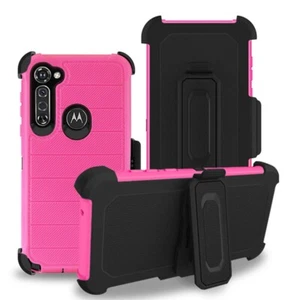 For Motorola Moto G Stylus Hybrid Case Phone Cover Heavy Duty Holster Hot Pink - Picture 1 of 4