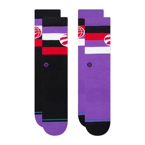 Men's Toronto Raptors Current Logo NBA Stance Stripe Crew Socks Large - 2 Pack Cover