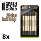 Professional Metal BALL STYLUS tool - 8pcs - Sculpting Burnisher Tools