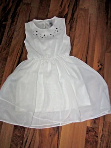 * Kleid festlich * Gr. 128 * weiß * here&there * mit Steinchen * Mädchen * - Bild 1 von 2