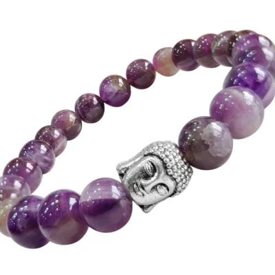 Crystal Stone Bracelet With Buddha Head For Yoga Meditation Reiki Feng Shui 1 Pc - Image 1 of 4
