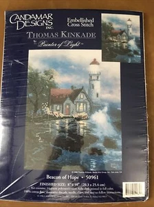 DISEÑOS DE CANDAMAR PUNTO DE CRUZ THOMAS KINKADE EL PINTOR DE LUZ FARO DE ESPERANZA - Imagen 1 de 3
