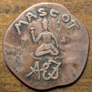 1905 Anna Eva Fay AEF Mago Bronce Místico Hindú Mascota Mago Ficha - Imagen 1 de 4