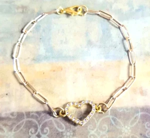 Cadena con clip de papel dorado tobillo corazón tobillo dorado, tobillo dorado corazón tobillo - Imagen 1 de 5