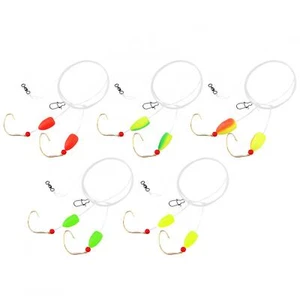 5pc Pre-rigged Pompano Rig w/ Float Fishing Bead Circle Hook Fishing Swivel Snap - Picture 1 of 12
