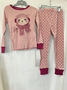 New Carter's Girls Sloth Pajama Set Snug fit Pink 4,5 - Picture 1 of 4