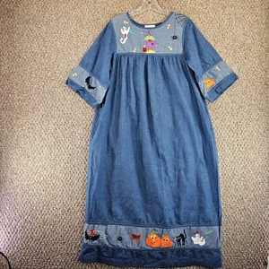The Quacker Factory Vintage Halloween Dress Womens Medium Short Sleeve Pockets - Picture 1 of 10