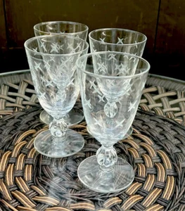 Cocktail Glasses Mid Century Atomic Stardust Cordial Liquor Glasses Set of 4 VTG - Picture 1 of 4